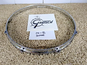 Gretsch USA Snare Drum Hoop 14" 8 Hole Snare Side Chrome Die Cast NOS - Picture 1 of 3