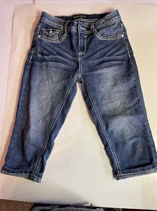 Imperial Star Capris Girls Size 12 Blue Capris Lace Deco Pockets Casual School • - Picture 1 of 10