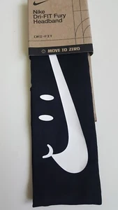 Nike Smile Unisex Fury Headband Black Silicone Trim - Picture 1 of 5