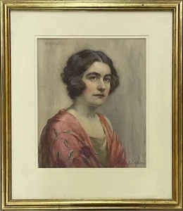 Antique Watercolour Portrait Painting Of A Lady By Evelyn Watherston 1880-1952. - Picture 1 of 5