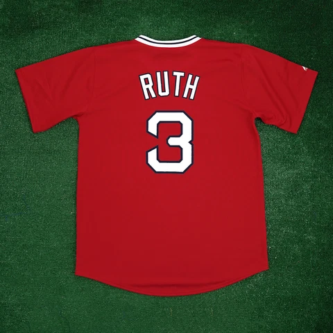Babe Ruth Boston Red Sox Red Throwback Cooperstown Men's Jersey Cover