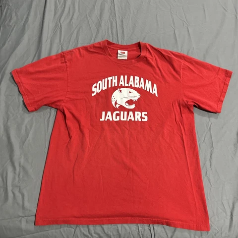 South Alabama Jaquars Nike Mens Shirt Large  vintage Crewneck Short Sleeve Red Cover