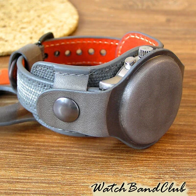 CINTURINO OROLOGIO MILITARE GRIGIO 20mm CINTURINO PELLE TELA OROLOGIO DA POLSO UOMO CINTURINO A FASCIA due copertine - Immagine 1 di 4