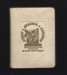 Vintage 1st Fed Savings Loan Metal Book Bank San Jose / San Francisco California - Picture 1 of 11