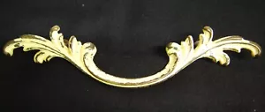 Antico Comò Provinciale Francese Foglia Manico Tirare Ottone Verniciato 8"L x 1" - Foto 1 di 6