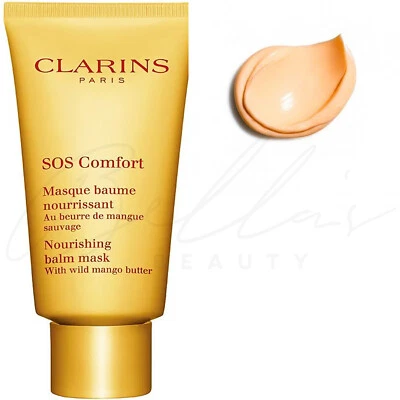 CLARINS SOS Comfort Nourishing Balm Face Mask with Wild Mango Butter 75ml *NEW* - Image 1 of 3
