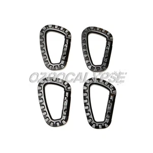 4 Tactical Black Carabiner - military security molle webbing belt backpack gear - Picture 1 of 1