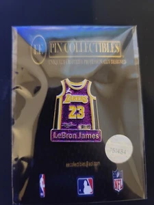 Los Angeles Lakers LeBron James #23 Purple Jersey Lapel Hat Pin 1.25" Signature - Picture 1 of 3