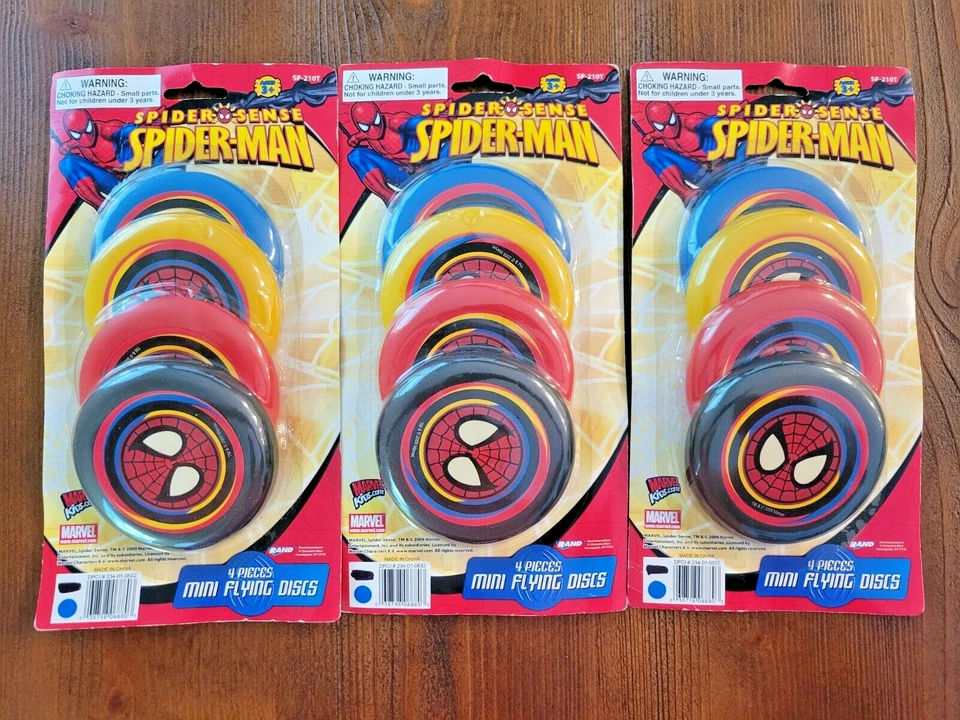 NEW 12 Spiderman Mini Flying Discs/Frisbees Favors, Baskets, Stockings, Prizes - Image 1 of 3