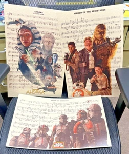 STAR WARS Sheet Music Art - LOT OF 3 - Episode VII, Ahsoka, & Bad Batch 17x11 in - Picture 1 of 7