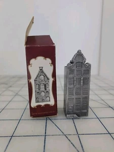 Vintage Mini 2,5" Wettig Gedeponeerd Miniatur Zinn Reihenhaus Gebäude Holland - Bild 1 von 6
