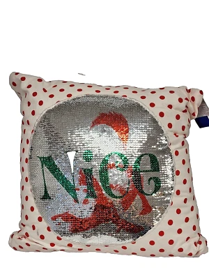 Grinch Sequin Cushion - Cozy Warm Pillow for Holiday Comfort Festive Collection - Image 1 of 4