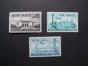 #C34, C35, C36 1947 Airmail Set MNH OG VF/XF "Includes New Mounts" #5b - Picture 1 of 6
