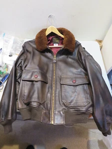 US Navy Ziegenleder Lederjacke Typ G-1 Spec 7823 Avirex Limited, braun Gr. 42 - Bild 1 von 9