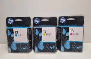 Original HP 13 Tintenpatrone Magenta, Cyan & Gelb - C4816A, C4815A, C4817A, - Bild 1 von 5