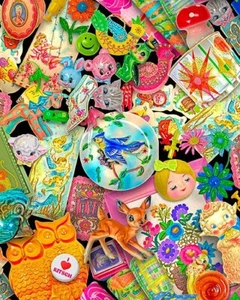 Kitschy Allover Pop-Culture Motifs Quirky Michael Miller Quilt Fabric 46x112cm - Picture 1 of 1