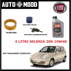 Tagliando Fiat 600 Seicento 1.1 kit 3 filtri+4 litri olio Selenia 20K 10w40 1100 - Picture 1 of 2