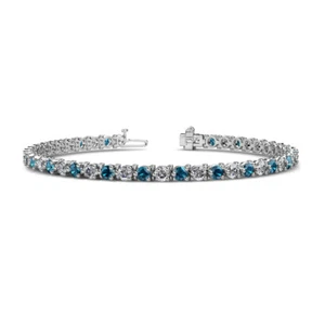Black & White Diamond Eternity Tennis Bracelet 5.51 ctw 14K White Gold JP:124829 - Picture 1 of 4