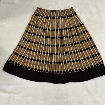 Falda midi plisada a rayas marrón tostado talla 6 Talbots para mujer Foto 1 de 4