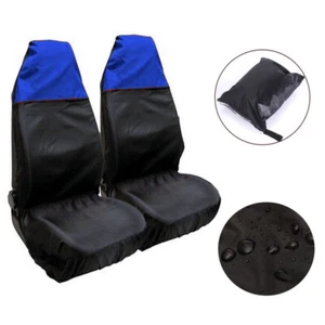 2x Waterproof Front Seat Covers Protector Nylon Heavy Duty for Car Van Black - Picture 1 of 11