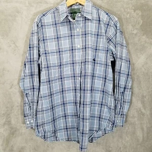 Lauren Ralph Lauren Shirt Womens 8 Blue Plaid Button Up Long Sleeve Casual - Picture 1 of 11