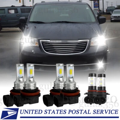 For Chrysler Town & Country 2008 2009 6x Combo LED Headlight Fog Light Bulbs Kit Foto 1 de 4