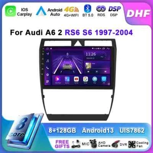 Radio Android para Audi A6 C5 S6 RS6 1997-2004 Auto GPS Estéreo Pantalla Multimedia - Imagen 1 de 30