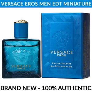 VERSACE Eros Men Eau de Toilette Men's Cologne 0.17 oz / 5ml Miniature Bottle - Picture 1 of 2