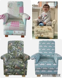 Fryetts Fabric Children's Chairs Kids Armchairs Small Nursery Baby Boys Girls - Picture 1 of 104