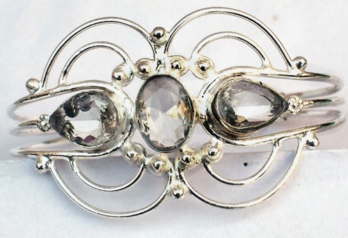 VALENTINO Bracciale regolabile gioiello argento sterling 925 pietra preziosa topazio bianco