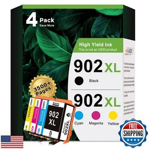 902XL Ink Cartridge Combo Pack Compatible for HP 902 XL Ink Cartridges (KCMY, - Picture 1 of 5
