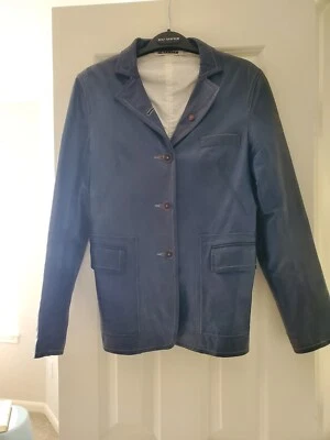 РЕДКАЯ!! JILL SANDER СОСТАРЕННЫЙ СИНИЙ КУРТКА BLAZER РАЗМЕР 38 ЕС - Изображение 1 из 4