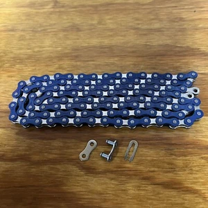  BICYCLE BMX CHAIN FOR 20 INCH BIKES SCHWINN OTHERS NOS BLUE - Picture 1 of 4