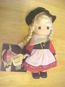 Gretchen 9 Zoll Precious Moments Porzellanpuppe Neu mit Etikett 1990 True Vintage - Bild 1 von 6