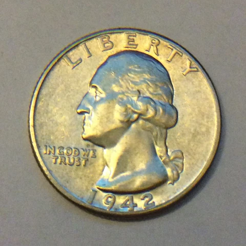 1942 WASHINGTON QUARTER  B-213 Cover