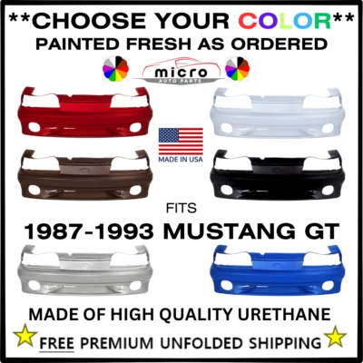 NEW URETHANE FRONT BUMPER FOR 1987-1993 MUSTANG GT *CHOOSE YOUR COLOR* FO1000164 Foto 1 de 4
