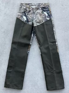Wrangler Pro Gear Canvas Pants Mens 32x32 Woodland Camo Brush Guard Duck Hunting - Picture 1 of 16