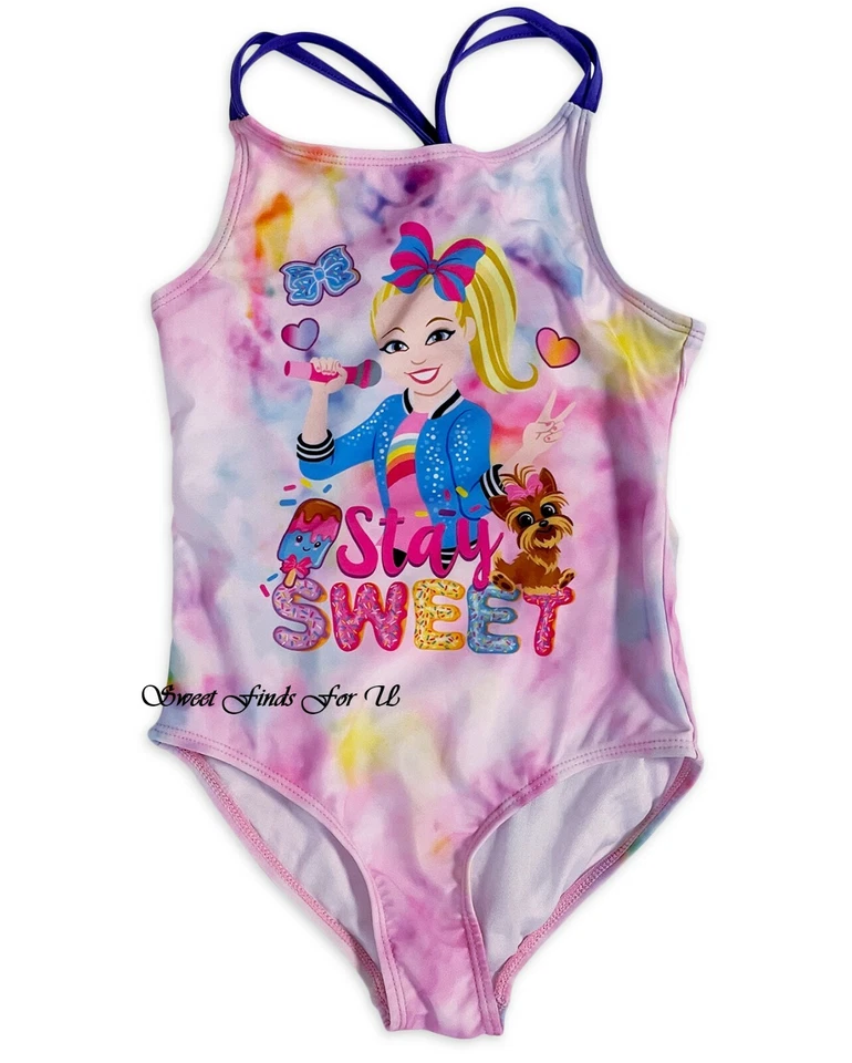 Новый с Ярлыками JoJo Siwa купальник девочек размер 5-6 6 x 7-8 купание купальник собаки щенок галстук краситель - Изображение 1 из 3
