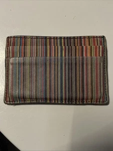 Paul Smith Kartenetui Herren bunt gestreift Leder Ausweis Geldbörse. - Bild 1 von 14