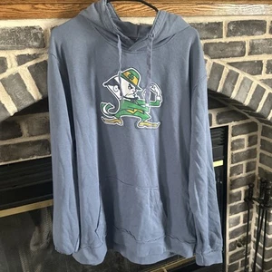 Felpa con cappuccio Box Seat Clothing Co.NOTRE DAME Fighting blu irlandese usata XXL EUC-MINT - Foto 1 di 15