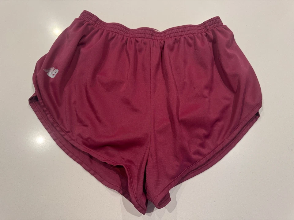 Vintage 1990's New Balance Fine Nylon running shorts size L Red made in USA - Image 1 of 4