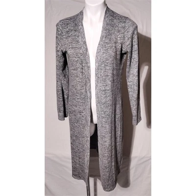 Velvet By Graham Spencer Cardigan Womens M Gray Heathered Duster Long Line Open - Image 1 of 4