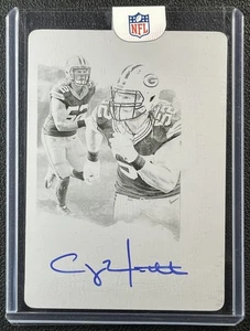 CLAY MATTHEWS 2018 PANINI IMPECCABLE INDELIBLE INK PRINTING PLATE AUTO 1/1 - Picture 1 of 2
