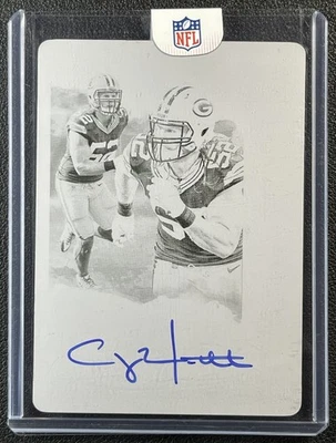 CLAY MATTHEWS 2018 PANINI IMPECCABLE INDELIBLE INK PRINTING PLATE AUTO 1/1 - Image 1 of 2