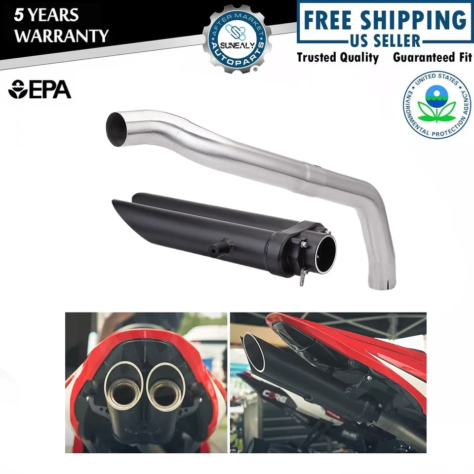 For Honda CBR600RR F5 2005-2024 Exhaust System Muffler Tips Tail Link Pipe Black - Image 1 of 4
