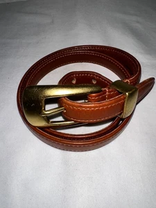 Coach 3909  British Tan Belt .75" W  Cowhide & Solid Brass Buckle Size Large - Picture 1 of 6