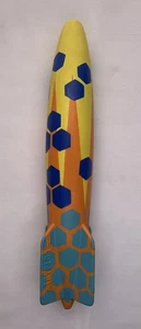 Vintage SwimWays Toypedo Pool Diving Toy Honeycomb Yellow Orange Blue - Picture 1 of 8