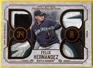 2015 TOPPS MUSEUM COLLECTION FELIX HERNANDEZ PRIME QUAD PATCH RELICS /75 NICE - Picture 1 of 7