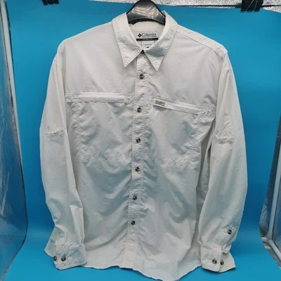 Columbia PFG Long Sleeve Fishing Shirt Vent Omni-Shade UPF L White - Pre-Owned - Image 1 of 4
