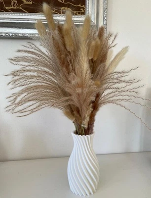 3D-gedruckte Vase Spiralform – Moderne Dekovase für Pampasgras & Trockenblumen - Bild 1 von 4